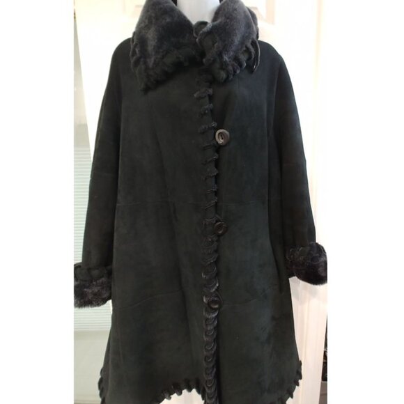 CHRISTINA ALTA MODA Shearling Lamb Coat Size M/L - Picture 1 of 15